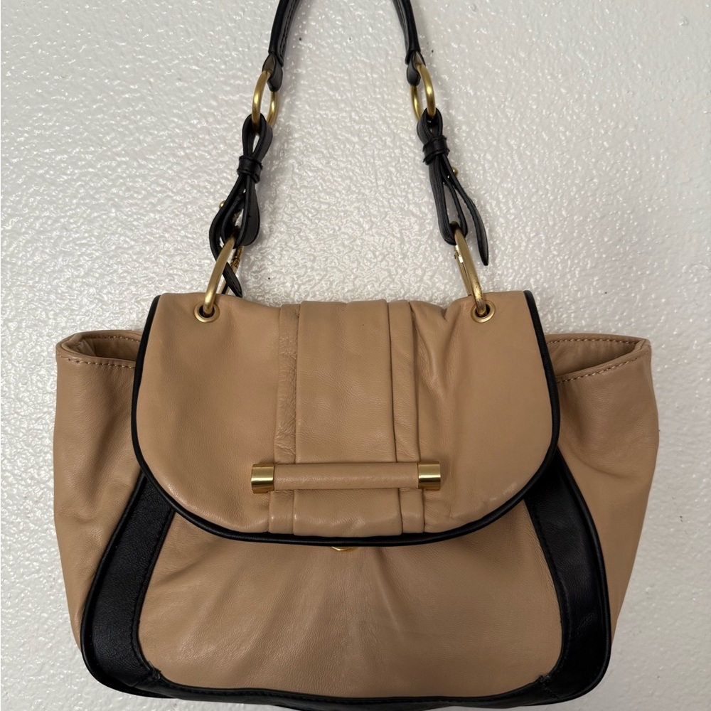 Hype tan and Black Shoulder Bag 100% genuine leather